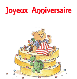 Gif joyeux anniversaire ours tortue
